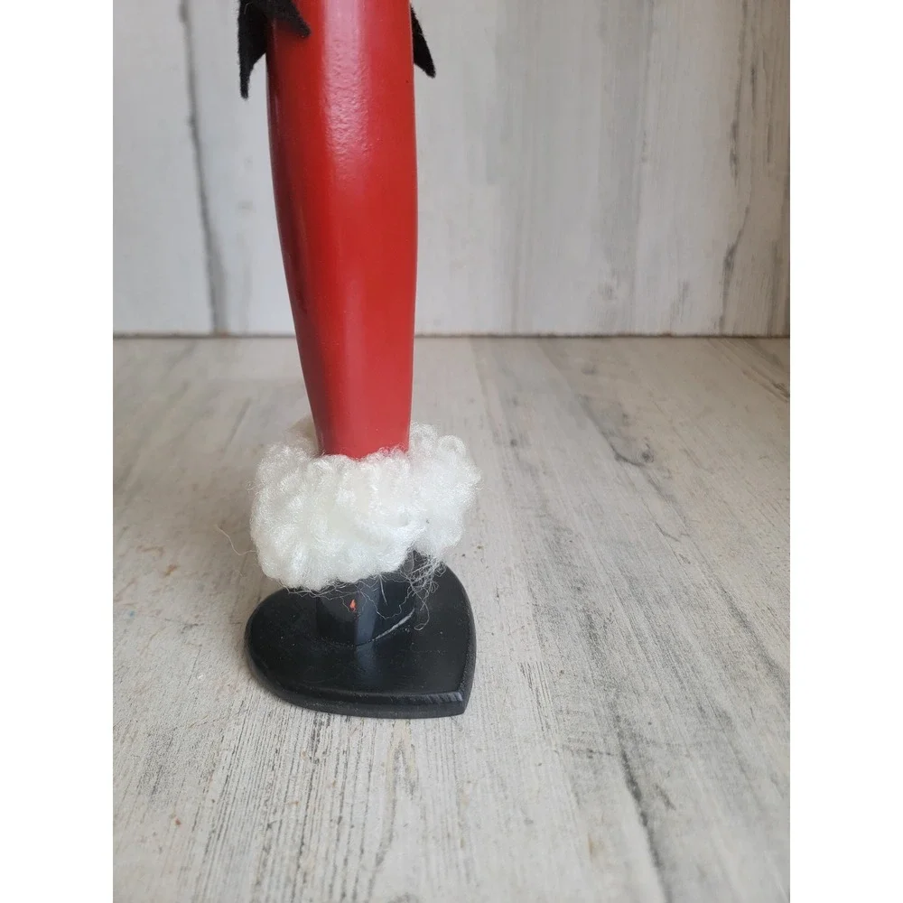 Unique rustic tall Santa Claus wooden Xmas doll vintage home decor figure